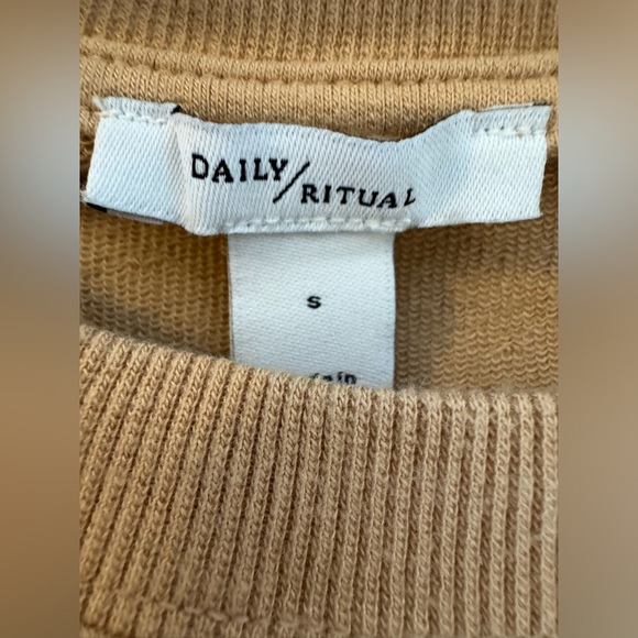 Tan Crewneck Sweatshirt EUC Modal Crew Neck Camel Caramel Daily Ritual R… - Picture 4 of 7